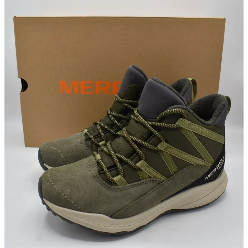 Merrell Women Size 8 Wide Bravada Edge 2 Thermo Demi Olive‎ Suede WP Boots